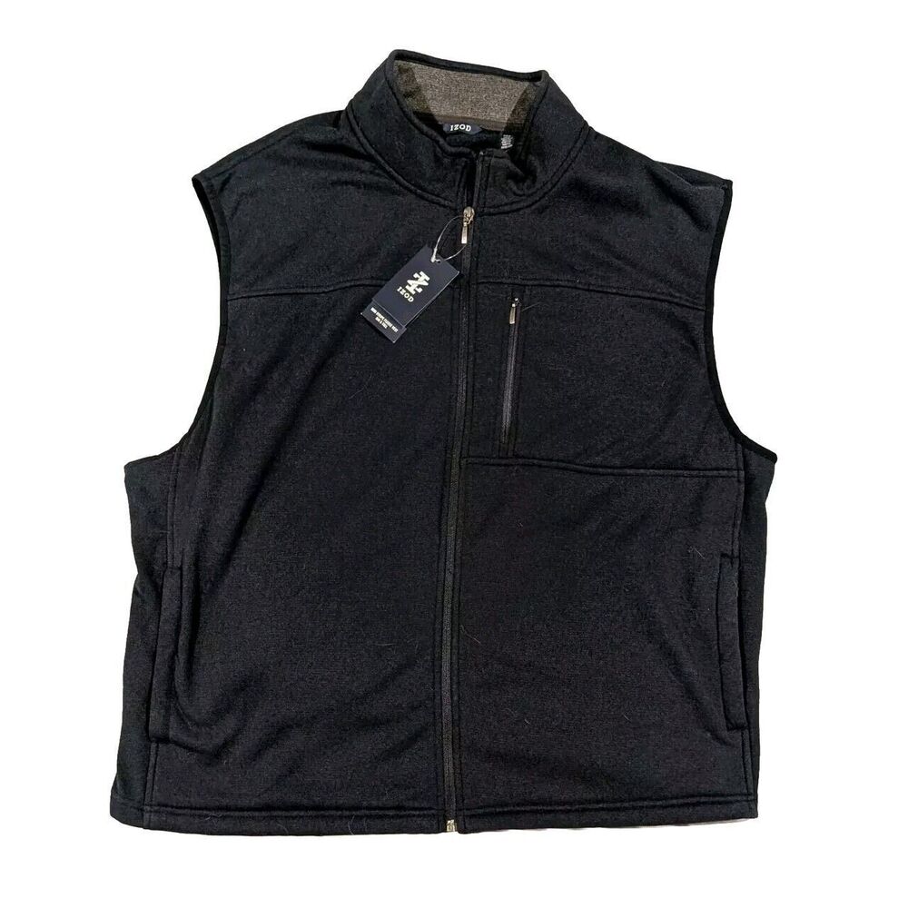 New IZOD Full Zip Fleece Sweater Vest 2XL Navy Blazer Big & Tall NWT